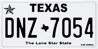 TX license plate DNZ7054