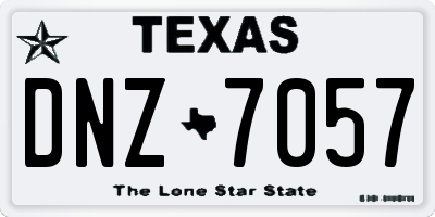 TX license plate DNZ7057