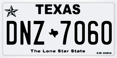 TX license plate DNZ7060