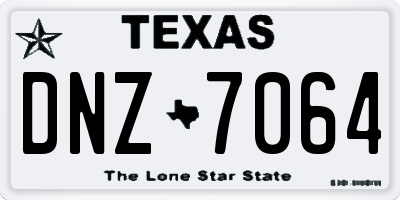 TX license plate DNZ7064