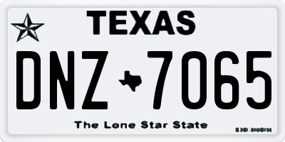 TX license plate DNZ7065