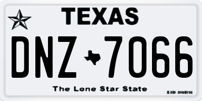 TX license plate DNZ7066