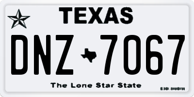 TX license plate DNZ7067