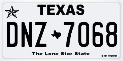 TX license plate DNZ7068