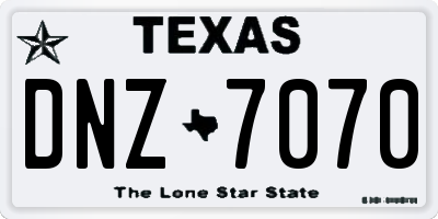 TX license plate DNZ7070