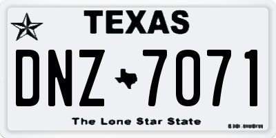 TX license plate DNZ7071