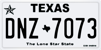 TX license plate DNZ7073