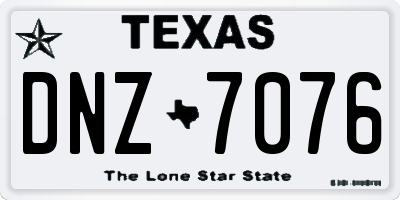 TX license plate DNZ7076