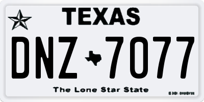 TX license plate DNZ7077