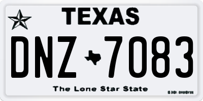 TX license plate DNZ7083