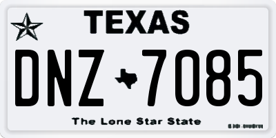 TX license plate DNZ7085