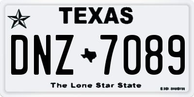 TX license plate DNZ7089