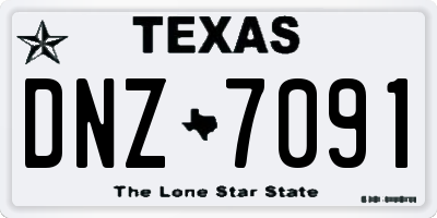 TX license plate DNZ7091
