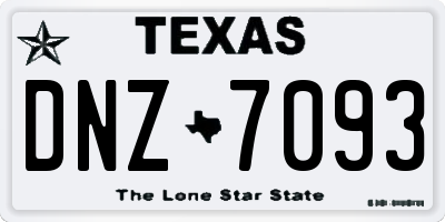 TX license plate DNZ7093