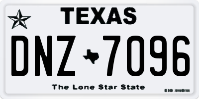TX license plate DNZ7096