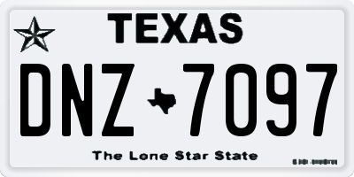 TX license plate DNZ7097
