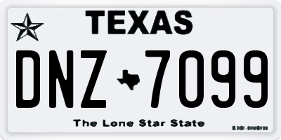 TX license plate DNZ7099