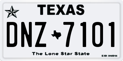 TX license plate DNZ7101