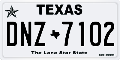 TX license plate DNZ7102