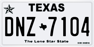 TX license plate DNZ7104