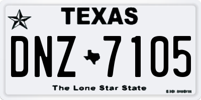 TX license plate DNZ7105