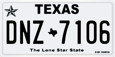TX license plate DNZ7106