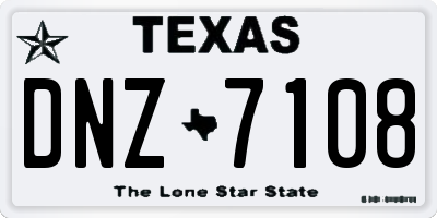 TX license plate DNZ7108