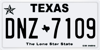TX license plate DNZ7109