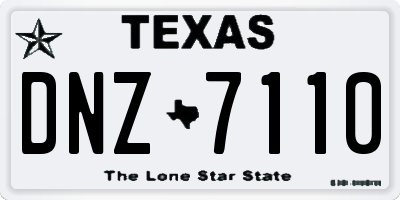 TX license plate DNZ7110