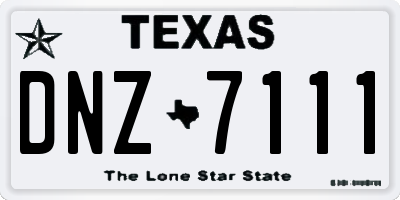TX license plate DNZ7111