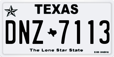 TX license plate DNZ7113
