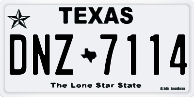 TX license plate DNZ7114