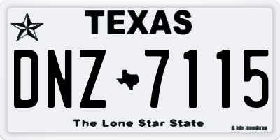 TX license plate DNZ7115