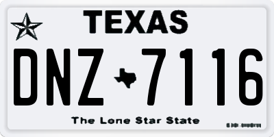 TX license plate DNZ7116