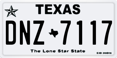 TX license plate DNZ7117