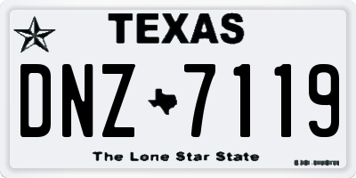 TX license plate DNZ7119