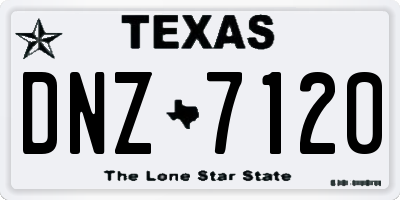 TX license plate DNZ7120