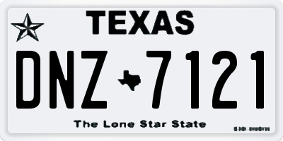 TX license plate DNZ7121