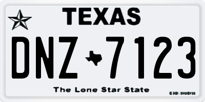 TX license plate DNZ7123