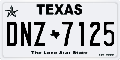 TX license plate DNZ7125