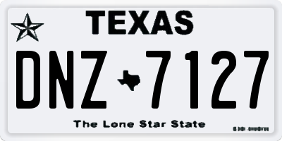 TX license plate DNZ7127