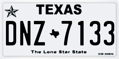 TX license plate DNZ7133