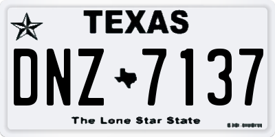 TX license plate DNZ7137
