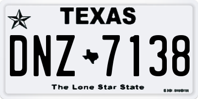 TX license plate DNZ7138