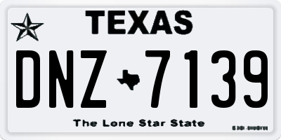 TX license plate DNZ7139