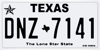 TX license plate DNZ7141