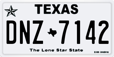 TX license plate DNZ7142