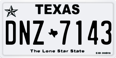 TX license plate DNZ7143