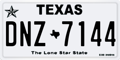 TX license plate DNZ7144