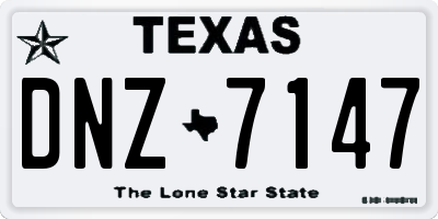 TX license plate DNZ7147